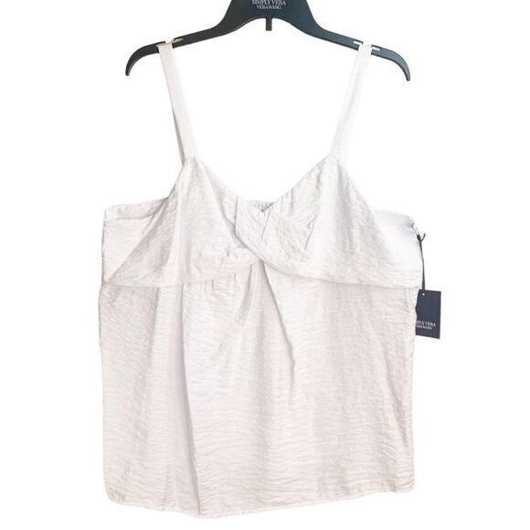 Simply Vera Vera Wang White Twist-Front Tank Blouse Size XXL New - Picture 2 of 6